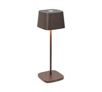 Zafferano Lampe de table Ofelia – LED rechargeable sans fil, tactile, 29 cm, marron