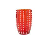 Zafferano Perle Tumbler en Verre - Verre Coloré Transparent Fait Main, cl 32 h 109mm d 71mm - Set 6 Pièces - Rouge
