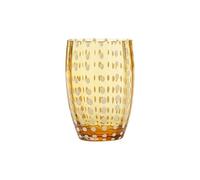 Zafferano Perle Tumbler en Verre - Verre Coloré Transparent Fait Main, cl 32 h 109mm d 71mm - Set 6 Pièces - Amber