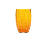 Zafferano Perle Tumbler en Verre - Verre Coloré Transparent Fait Main, cl 32 h 109mm d 71mm - Set 6 Pièces - Orangé