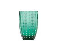 Zafferano Perle Tumbler en Verre - Verre Coloré Transparent Fait Main, cl 32 h 109mm d 71mm - Set 6 Pièces - Vert