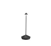 Zafferano, Pina, Lampe de Table Rechargeable et Sans Fil avec Contrôle Tactile, Utilisable également comme Lampe d'Extérieur, Dimmer, 2200-3000 K, Hauteur 29 cm, Couleur Noir