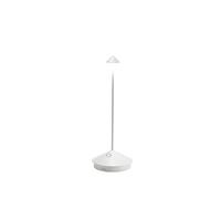 Zafferano, Pina, Lampe de Table Rechargeable et Sans Fil avec Contrôle Tactile, Utilisable également comme Lampe d'Extérieur, Dimmer 2200-3000 K, Hauteur 29 cm, Couleur Blanc Mat
