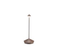 Zafferano Lampe de table Pina, rechargeable sans fil, tactile, dimmable 2200-3000 K, H29 cm, Corten