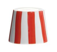 Zafferano, Poldina Cover, Coque en Céramique Décorée à la Main pour Lampe de Table, Compatible avec les Lampes Poldina, Made en Italie, Ø13 x 10 cm, Couleur Blanc - Rayures Rouges
