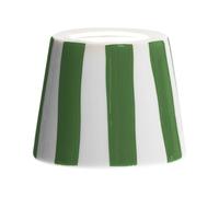 Zafferano, Poldina Cover, Coque en Céramique Décorée à la Main pour Lampe de Table, Compatible avec les Lampes Poldina, Made en Italie, Ø13 x 10 cm, Couleur Blanc - Rayures Vertes