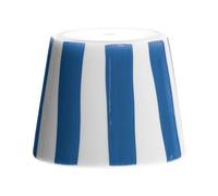 Zafferano, Poldina Cover, Coque en Céramique Décorée à la Main pour Lampe de Table, Compatible avec les Lampes Poldina, Made en Italie, Ø13 x 10 cm, Couleur Blanc - Rayures Bleu Capri
