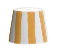 Zafferano, Poldina Cover, Coque en Céramique Décorée à la Main pour Lampe de Table, Compatible avec les Lampes Poldina, Made en Italie, Ø13 x 10 cm, Couleur Blanc - Rayures Jaunes