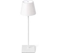 Zafferano Poldina - Lampe de Bureau sans Fil, Veilleuse Rechargeable, Lampe à Poser Rechargeable, Protection élevé IP54, Aluminium Peint, Source Lumineuse LED, 9 Heures d'Autonomie - Blanc 38 cm