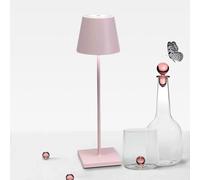 Zafferano Lampe de table Poldina Pro — Rechargeable sans fil, tactile, dimmable 2200-3000K 38cm Rose