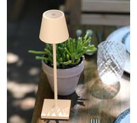 Zafferano, Poldina Micro, Lampe de Table Rechargeable et Sans Fil avec Contrôle Tactile, Convient pour le Salon et l'Extérieur, Dimmer 2200-3000 K, Hauteur 27,5 cm, Couleur Sable