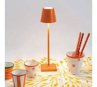 Zafferano, Poldina Micro, Lampe de Table Rechargeable et Sans Fil avec Contrôle Tactile, Convient pour le Salon et l'Extérieur, Dimmer 2200-3000 K, Hauteur 27,5 cm, Couleur Orange