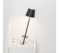 Zafferano Poldina Lampe rechargeable LED avec piquet à enterrer gris foncé Ce luminaire comporte des modules à LED prémontés de classes énergétiques A A++, A+, A