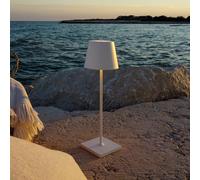 Zafferano Lampe de table Poldina Pro sans fil tactile dimmer 2200–3000K H38 cm blanc extérieur