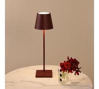Zafferano Lampe de table Poldina Pro – LED rechargeable sans fil, tactile, 38 cm, bordeaux