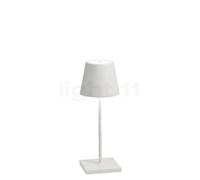 Zafferano, Poldina Pro Mini, Lampe de Table Rechargeable et Sans Fil avec Contrôle Tactile, Utilisable également comme Lampe d'Extérieur, Dimmer 2200-3000 K, Hauteur 30 cm, Couleur Blanc