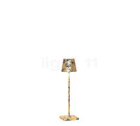 Zafferano Poldina Lampe rechargeable LED bleu/feuille d'or - 27,5 cm , fin de série Ce luminaire comporte des modules à LED prémontés de classes énergétiques A A++, A+, A