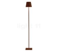 Zafferano, Lampada Poldina L, Lampadaire Rechargeable et Sans Fil avec Contrôle Tactile, Convient pour le Salon et l'Extérieur, Dimmer 2200-3000 K, Hauteur Réglable 52-122 cm, Couleur Corten