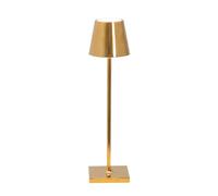 Zafferano, Poldina Micro avec Finition Or Brillant, Lampe de Table Rechargeable et Sans Fil avec Contrôle Tactile, Utilisable comme Lampe d'Intérieur, Dimmer 2200-3000 K, Hauteur 27,5 cm