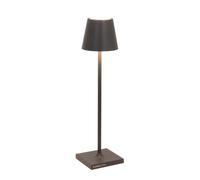Zafferano Lampe de table Poldina Micro LED rechargeable dimmable 2200-3000K 27,5cm Gris foncé
