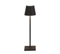 Zafferano, Poldina Micro, Lampe de Table Rechargeable et Sans Fil avec Contrôle Tactile, Convient pour le Salon et l'Extérieur, Dimmer 2200-3000 K, Hauteur 27,5 cm, Couleur Noir