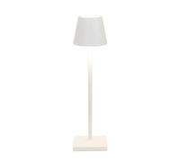 Zafferano, Poldina Micro, Lampe de Table Rechargeable et Sans Fil avec Contrôle Tactile, Convient pour le Salon et l'Extérieur, Dimmer 2200-3000 K, Hauteur 27,5 cm, Couleur Blanc