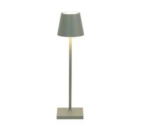 Zafferano, Poldina Micro, Lampe de Table Rechargeable et Sans Fil avec Contrôle Tactile, Convient pour le Salon et l'Extérieur, Dimmer 2200-3000 K, Hauteur 27,5 cm, Couleur Sauge