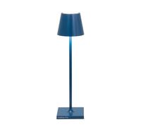 Zafferano, Poldina Micro, Lampe de Table Rechargeable et Sans Fil avec Contrôle Tactile, Convient pour le Salon et l'Extérieur, Dimmer 2200-3000 K, Hauteur 27,5 cm, Couleur Bleu Capri