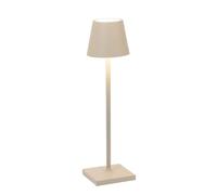 Zafferano, Poldina Micro, Lampe de Table Rechargeable et Sans Fil avec Contrôle Tactile, Convient pour le Salon et l'Extérieur, Dimmer 2200-3000 K, Hauteur 27,5 cm, Couleur Sable