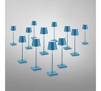 zafferano Poldina Pack de 12 lampes de table LED sans fil avec base de chargement, LD0350RP#2+LD0340A3#12, Poldina Pro