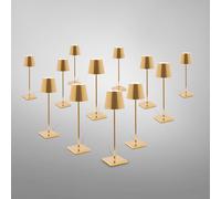 zafferano Poldina Pack de 12 lampes de table LED sans fil avec base de chargement, LD0350RP#2+LD0340O3#12, Poldina Pro