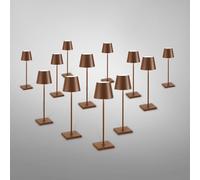 zafferano Poldina Pack de 12 lampes de table LED sans fil avec base de chargement, LD0350RP#2+LD0340R3#12, Poldina Pro