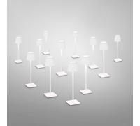 zafferano Poldina Pack de 12 lampes de table LED sans fil avec base de chargement, LD0490RP+LD0490B3#12, Poldina Pro Micro
