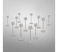 zafferano Poldina Pack de 12 lampes de table LED sans fil avec base de chargement, LD0490RP+LD0490C3#12, Poldina Pro Micro