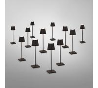 zafferano Poldina Pack de 12 lampes de table LED sans fil avec base de chargement, LD0490RP+LD0490D3#12, Poldina Pro Micro