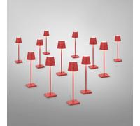 zafferano Poldina Pack de 12 lampes de table LED sans fil avec base de chargement, LD0490RP+LD0490F3#12, Poldina Pro Micro