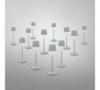 zafferano Poldina Pack de 12 lampes de table LED sans fil avec base de chargement, LD0490RP+LD0490G3#12, Poldina Pro Micro