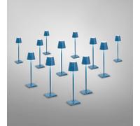 zafferano Poldina Pack de 12 lampes de table LED sans fil avec base de chargement, LD0490RP+LD0490K3#12, Poldina Pro Micro