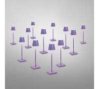 zafferano Poldina Pack de 12 lampes de table LED sans fil avec base de chargement, LD0490RP+LD0490L3#12, Poldina Pro Micro