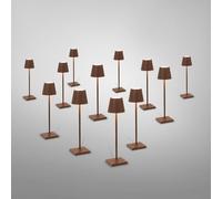 zafferano Poldina Pack de 12 lampes de table LED sans fil avec base de chargement, LD0490RP+LD0490R3#12, Poldina Pro Micro
