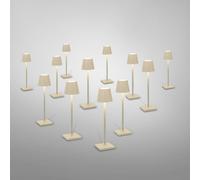 zafferano Poldina Pack de 12 lampes de table LED sans fil avec base de chargement, LD0490RP+LD0490S3#12, Poldina Pro Micro