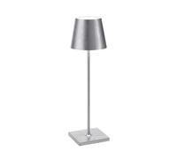 Zafferano Lampe de table Poldina Pro Feuille d'argent Rechargeable sans fil Tactile Dimmable 38 cm