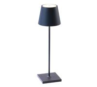 Zafferano, Poldina Pro, Lampe de Table Rechargeable et Sans Fil avec Contrôle Tactile, Utilisable comme Lampe d'Extérieur, Dimmer, 2200-3000 K, Hauteur 38 cm, Couleur Bleu Acier, Amazon Exclusive