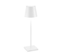 Zafferano, Poldina Pro, Lampe de Table Rechargeable et Sans Fil avec Contrôle Tactile, Utilisable également comme Lampe d'Extérieur, Dimmer 2200-3000 K, Hauteur 38 cm, Couleur Blanc