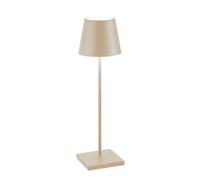 Zafferano, Poldina Pro, Lampe de Table Rechargeable et Sans Fil avec Contrôle Tactile, Utilisable également comme Lampe d'Extérieur, Dimmer 2200-3000 K, Hauteur 38 cm, Couleur Sable