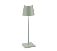 Zafferano, Poldina Pro, Lampe de Table Rechargeable et Sans Fil avec Contrôle Tactile, Utilisable également comme Lampe d'Extérieur, Dimmer 2200-3000 K, Hauteur 38 cm, Couleur Sauge