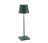 Zafferano, Poldina Pro, Lampe de Table Rechargeable et Sans Fil avec Contrôle Tactile, Utilisable également comme Lampe d'Extérieur, Dimmer 2200-3000 K, Hauteur 38 cm, Couleur Vert Foncé