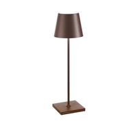 Zafferano, Poldina Pro, Lampe de Table Rechargeable et Sans Fil avec Contrôle Tactile, Utilisable également comme Lampe d'Extérieur, Dimmer 2200-3000 K, Hauteur 38 cm, Couleur Corten