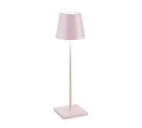 Zafferano, Poldina Pro, Lampe de Table Rechargeable et Sans Fil avec Contrôle Tactile, Utilisable également comme Lampe d'Extérieur, Dimmer 2200-3000 K, Hauteur 38 cm, Couleur Rose