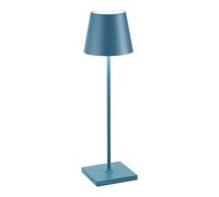 Zafferano Lampe de table Poldina Pro 38cm rechargeable sans fil tactile dimmer 2200-3000 K Bleu avio
